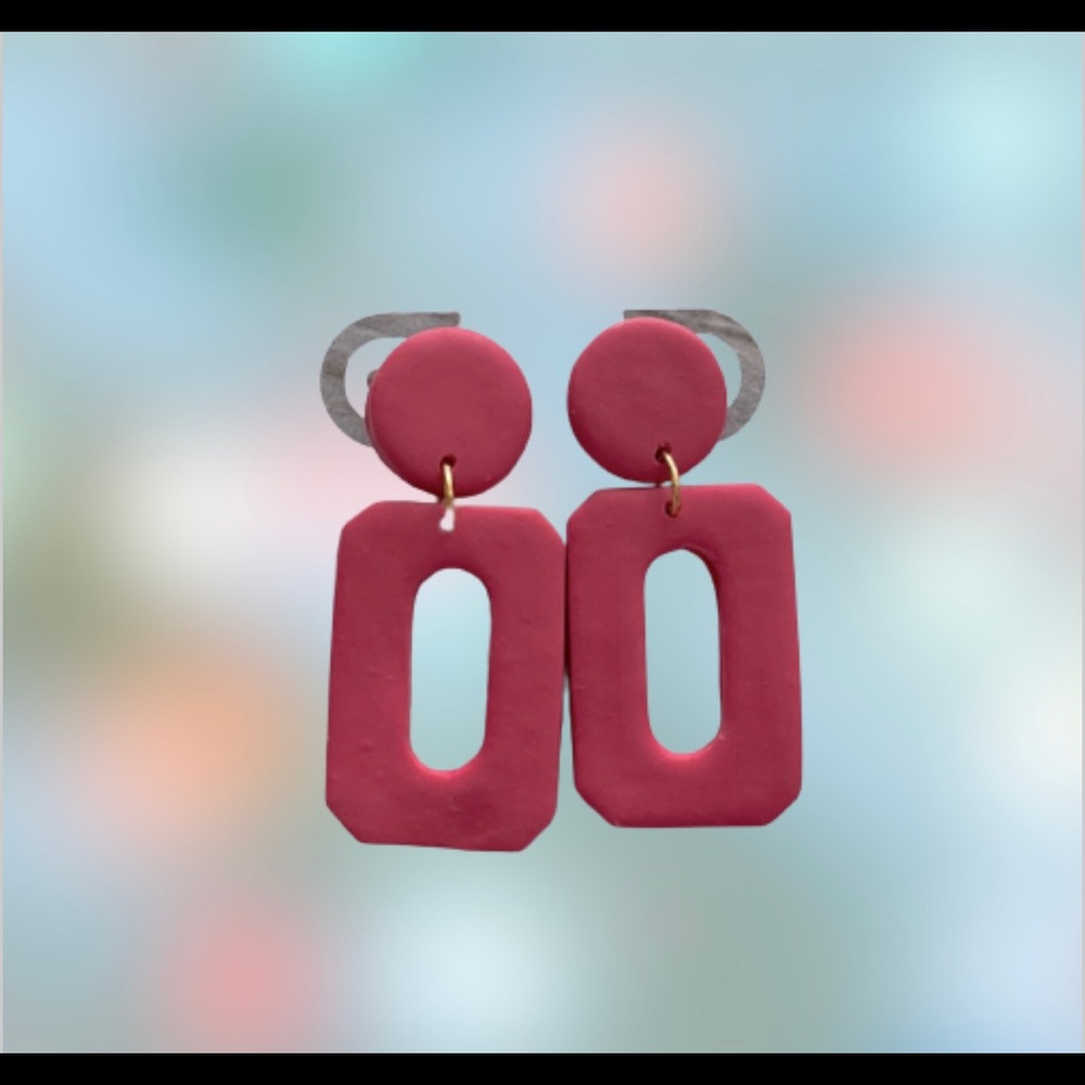 🛍 Pink clay polymer earrings